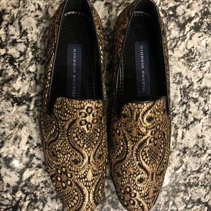 Giorgio Brutini Black & Gold Loafers